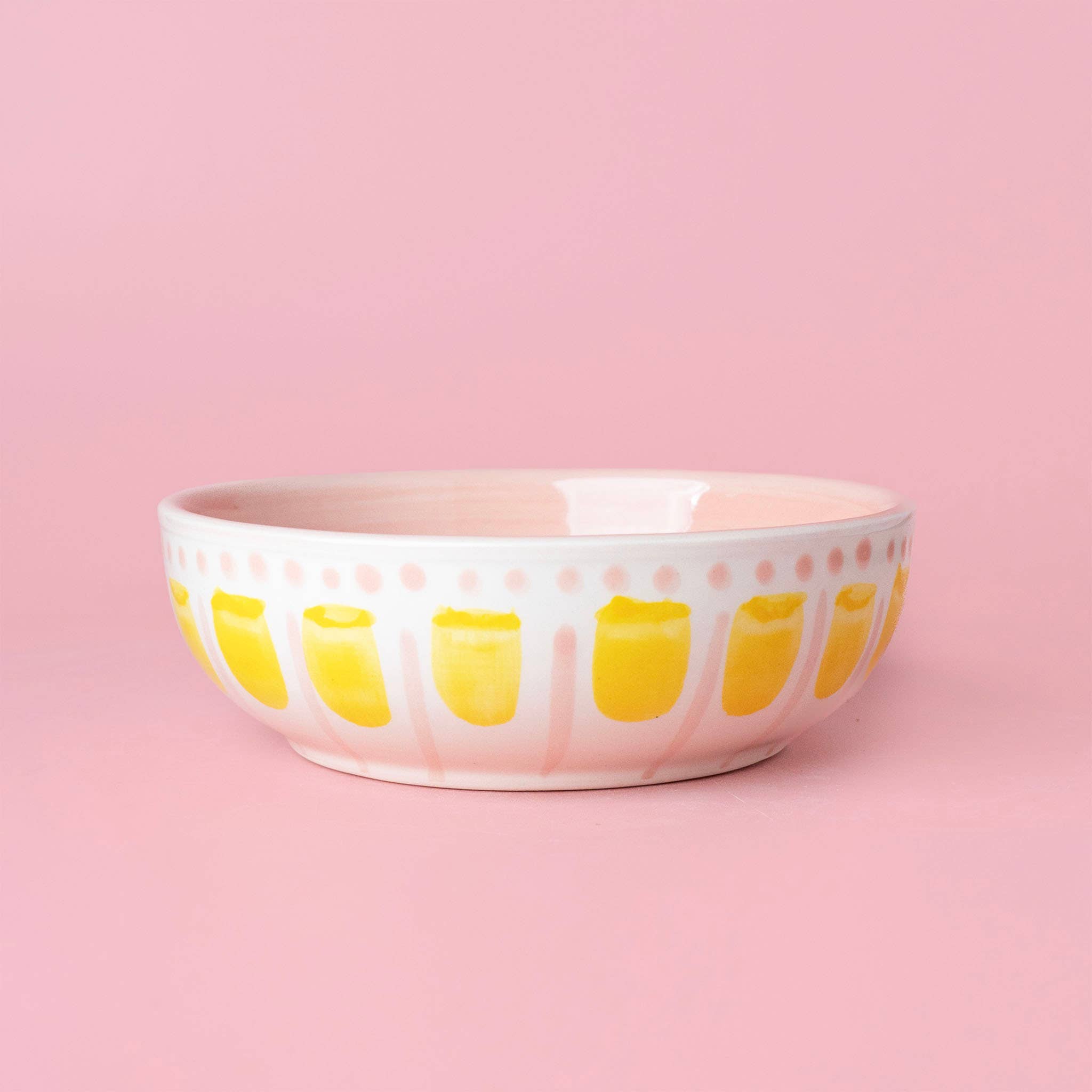 Valentina Keramik-Grillschale – Vintage-Rosa/Gelb
