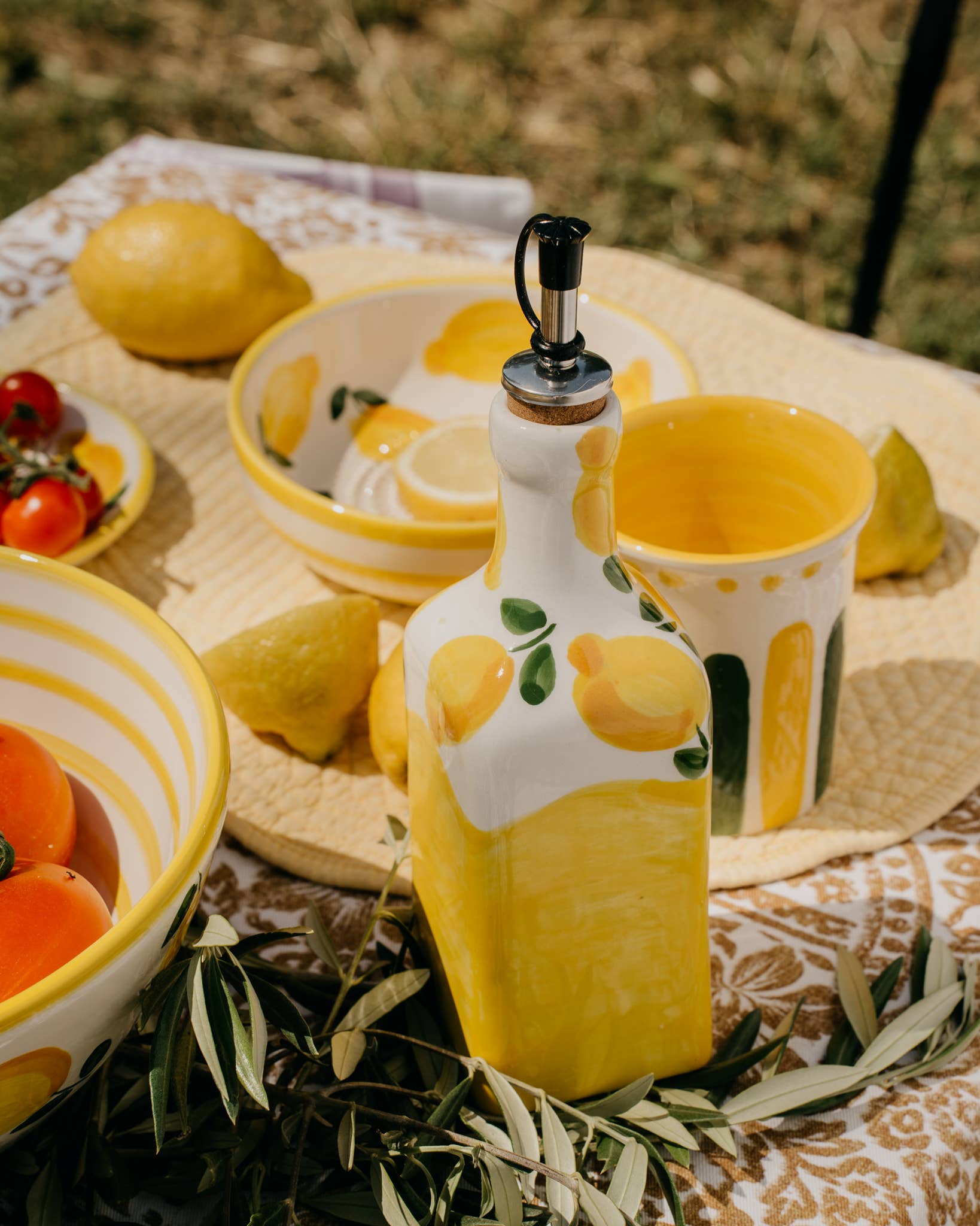 Spaanse keramische oliedispenser 475 ml - Limone