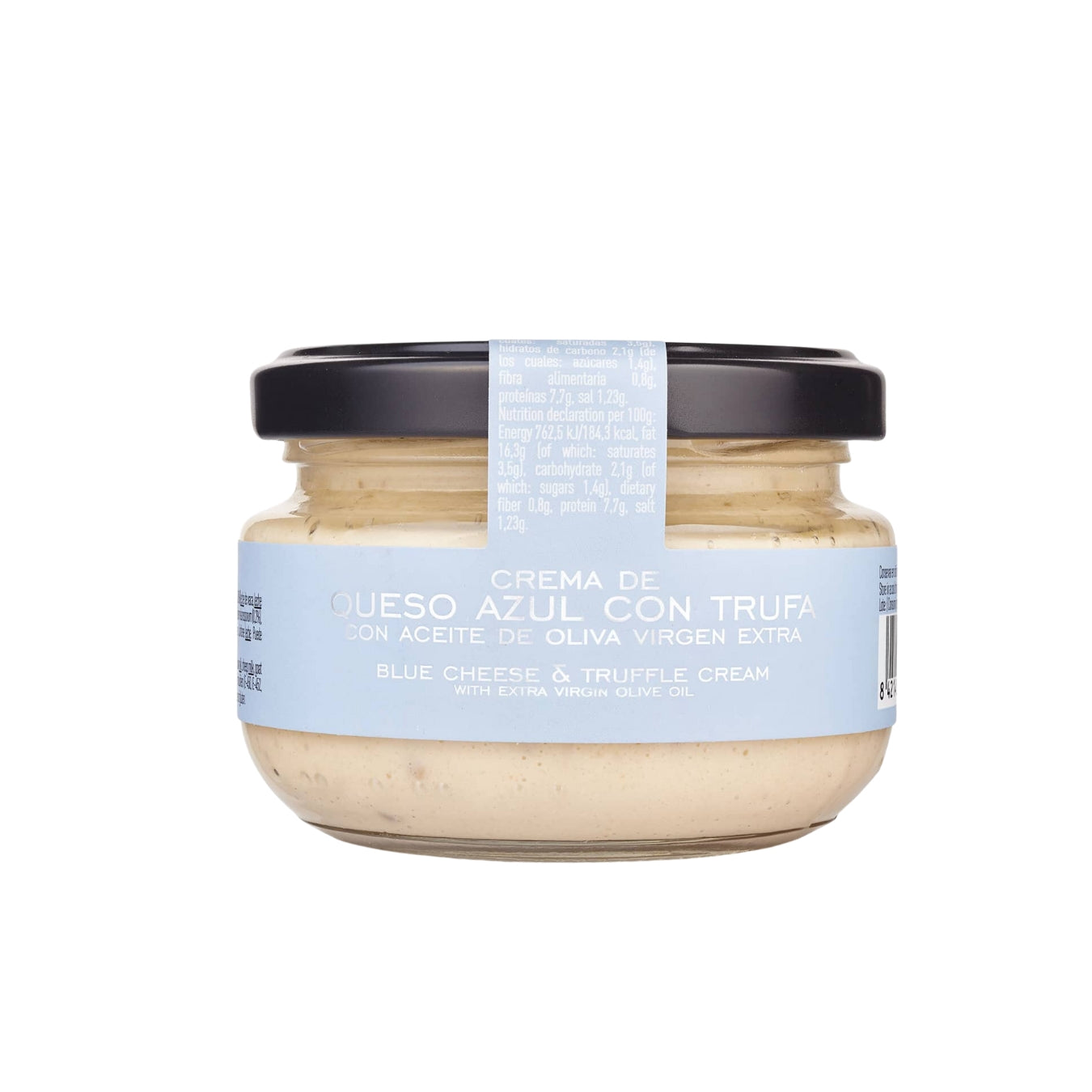 blauwe kaascreme met truffel olijfolie