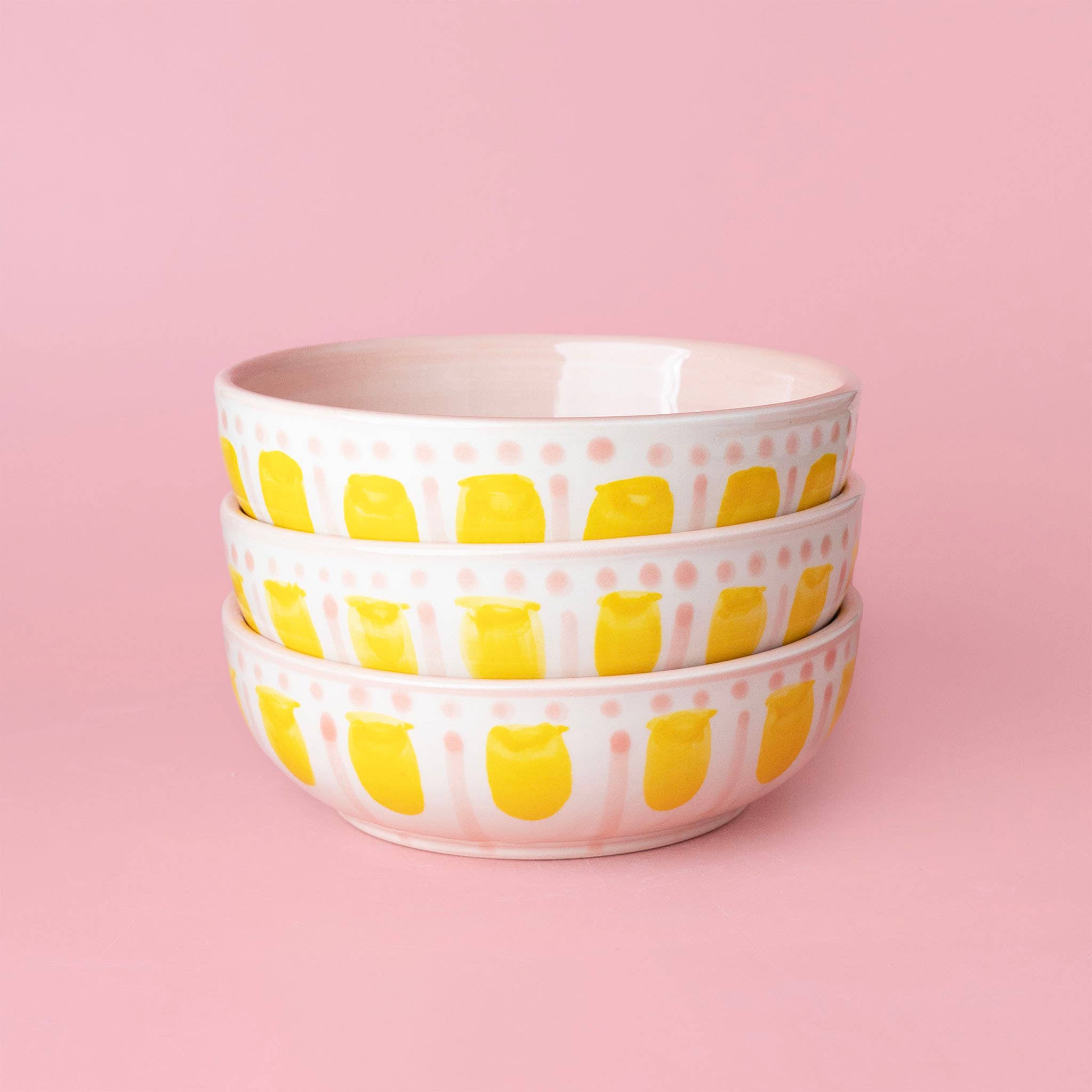 Valentina Keramik-Grillschale – Vintage-Rosa/Gelb