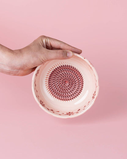 Spaanse keramische raspkom middelgroot 15 cm - Sakura (met doosje)