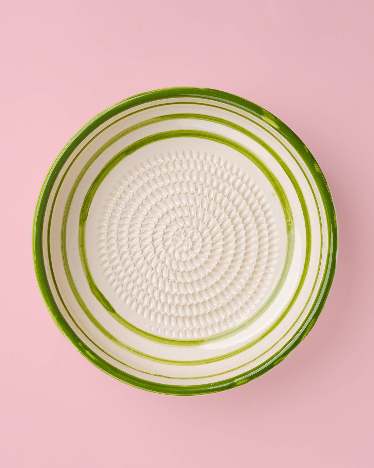 Spaans keramisch raspbord groot 19 cm - Olijfgroen (met doosje)