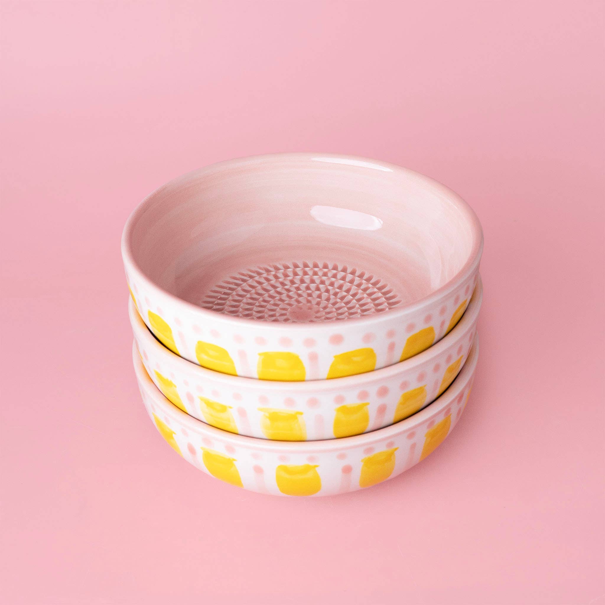 Valentina Keramik-Grillschale – Vintage-Rosa/Gelb