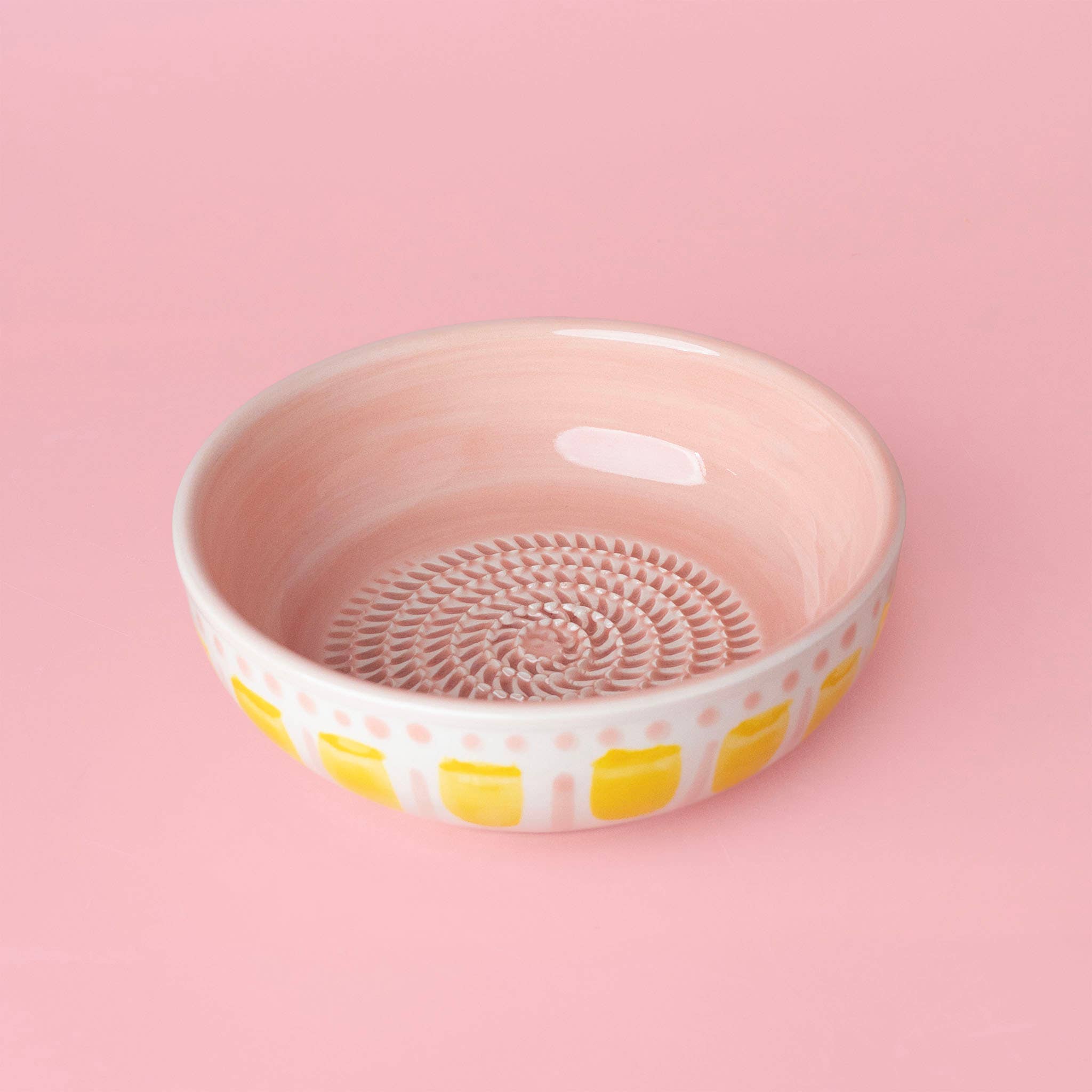 Valentina Keramik-Grillschale – Vintage-Rosa/Gelb