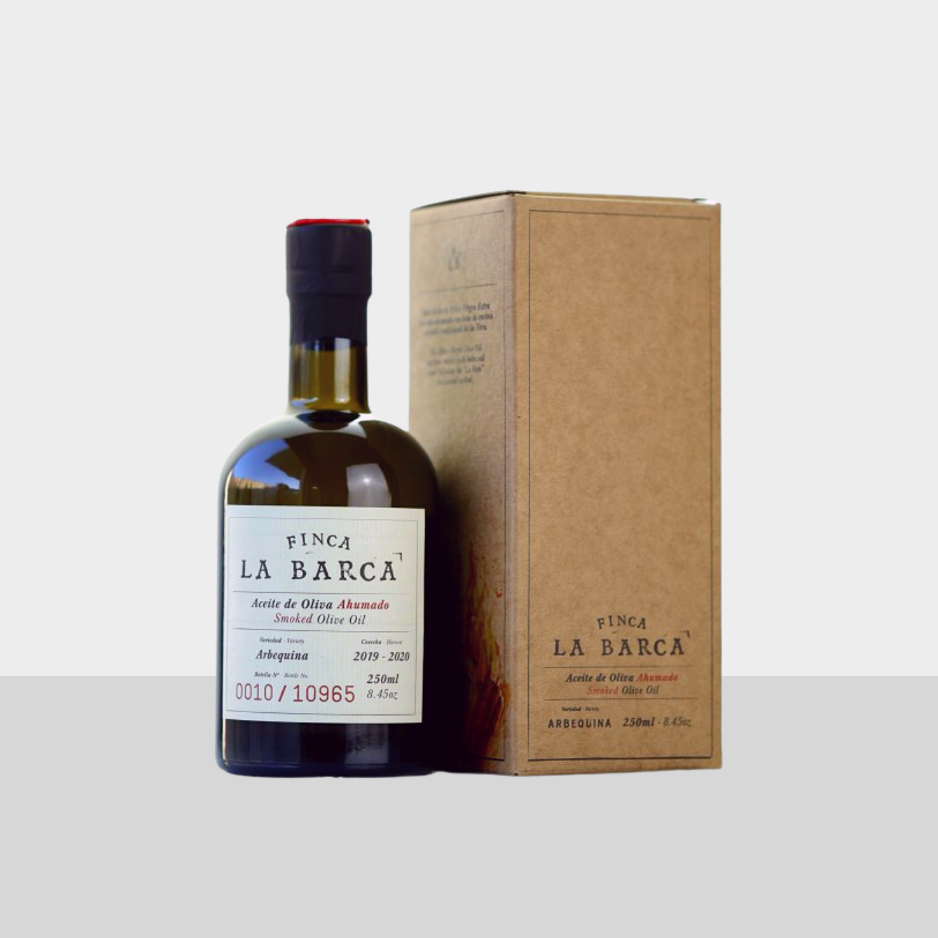 Finca la Barca bottle of smoked olive oil 250ml - 500ml gift box